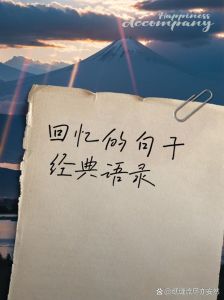 形容回忆往事的句子，回忆如河，载梦前行